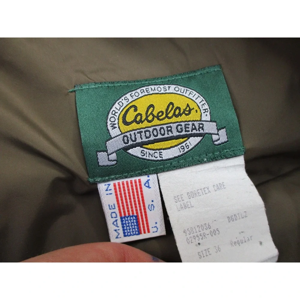 Cabelas Pants Mens 36 Green Woodland Camo Goretex Nylon Outdoor Hunting USA Made